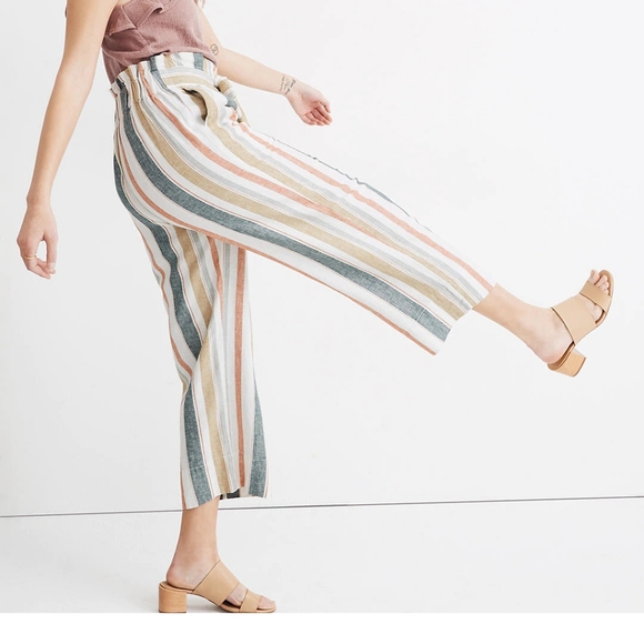 NWT Madewell  crop pants in stripe - Picture 2 of 6
